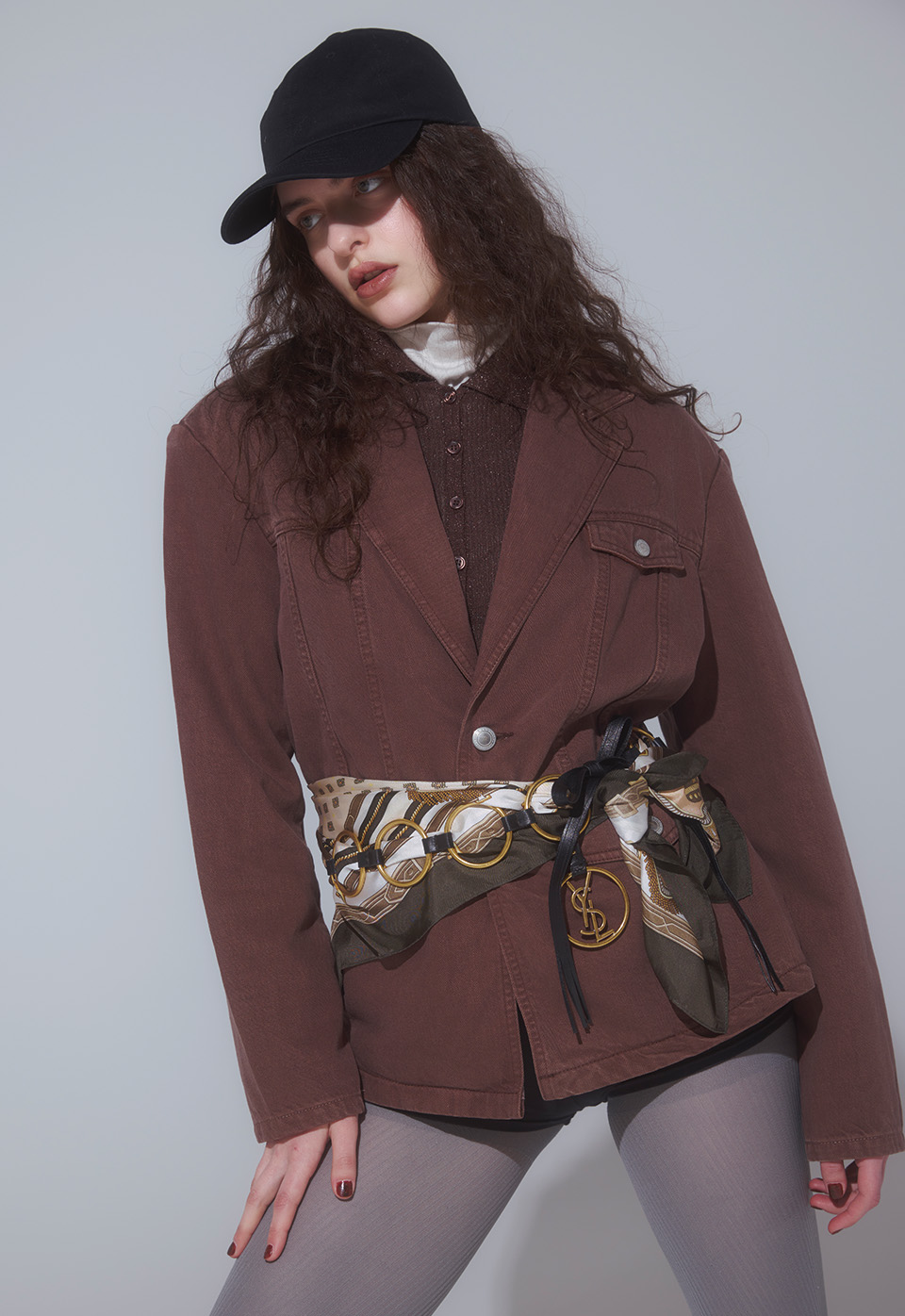 drape TAYLORED JACKET GLITTER SHEER KNIT CARDIGAN